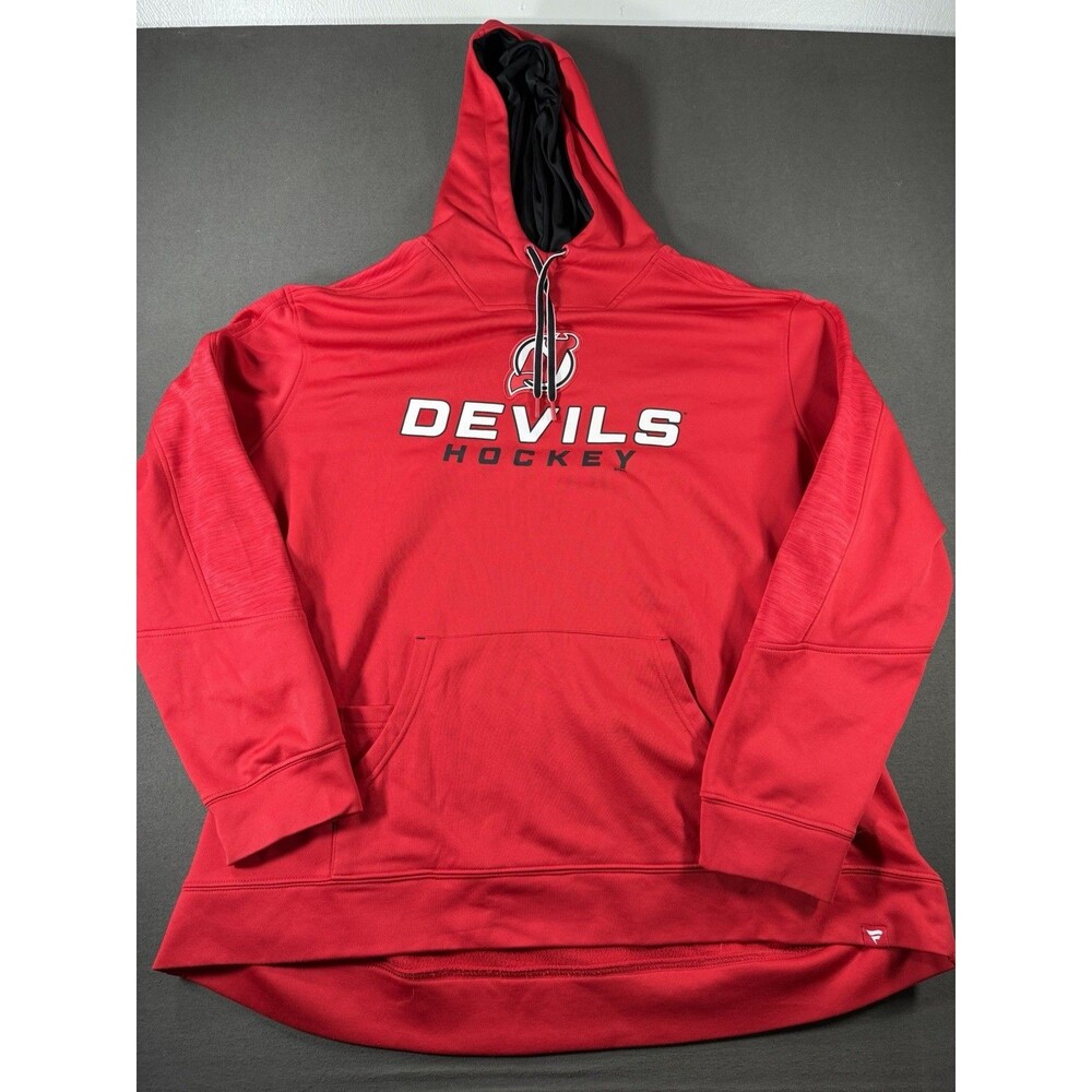 New Jersey Devils Hoodie Men 3XL Red Pullover Sweatshirt Sweater Fanatics Hockey